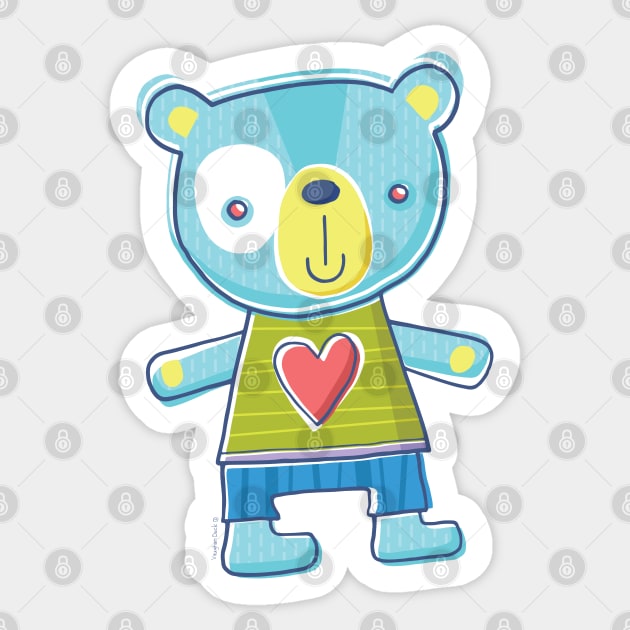 Blue Teddy Bear Cartoon Sticker by vaughanduck